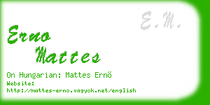 erno mattes business card
